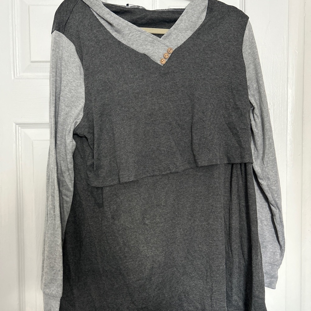 NWT Gray Maternity Shirt